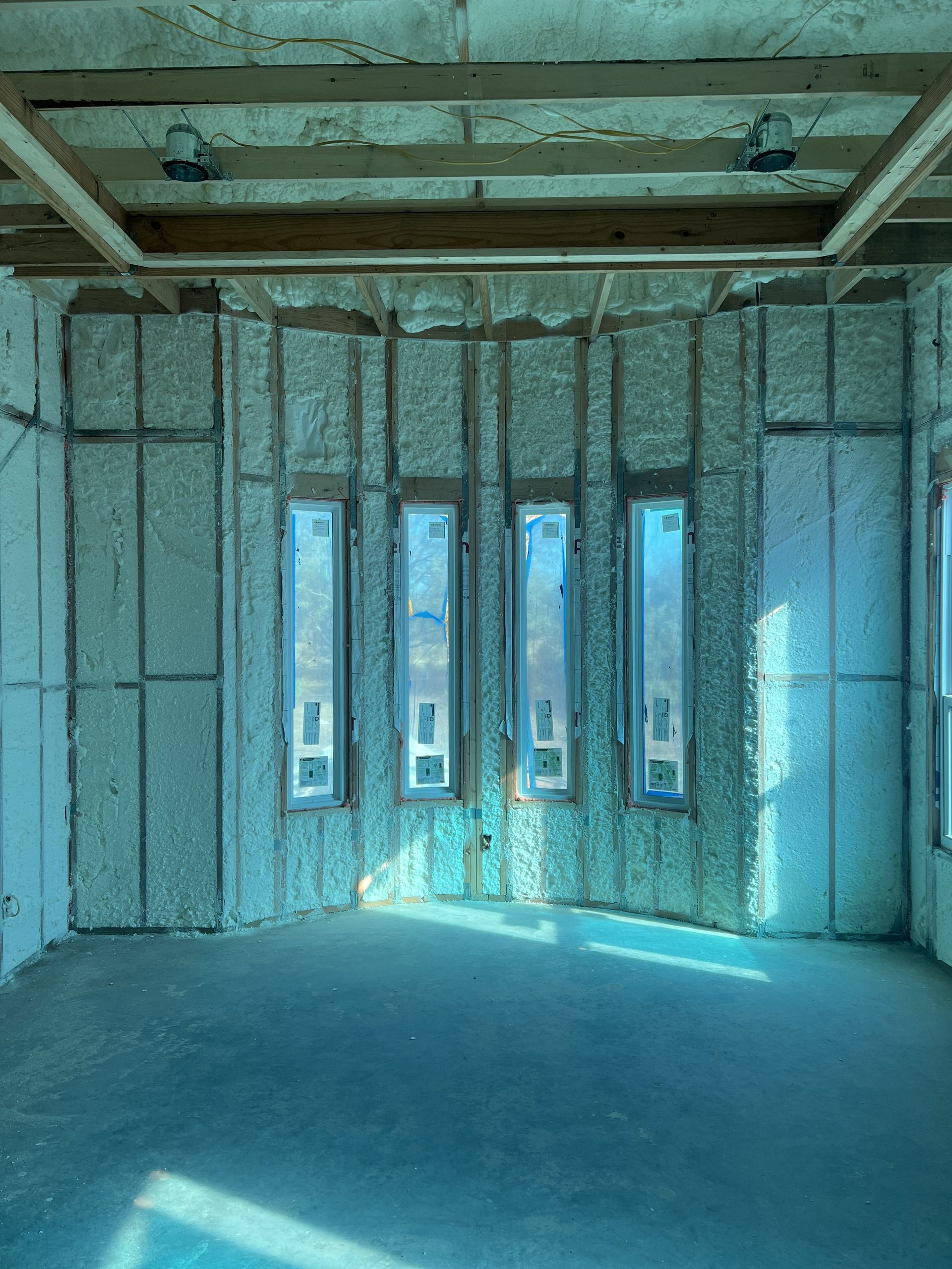 Industrial insulation application around windows